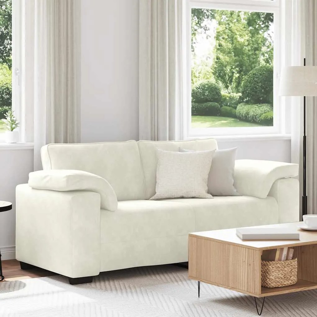 vidaXL Sofá-luvas 180x77x82 cm veludo creme