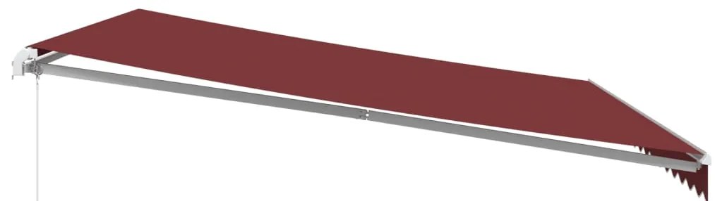 Toldo retrátil manual com luz LED 450x300 cm bordô