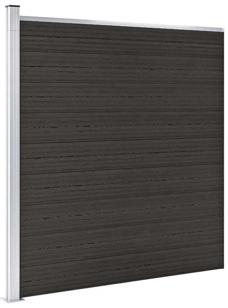 Painel de vedação WPC 175x186 cm preto