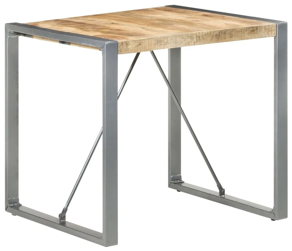 Mesa de jantar 80x80x75 cm madeira de mangueira áspera