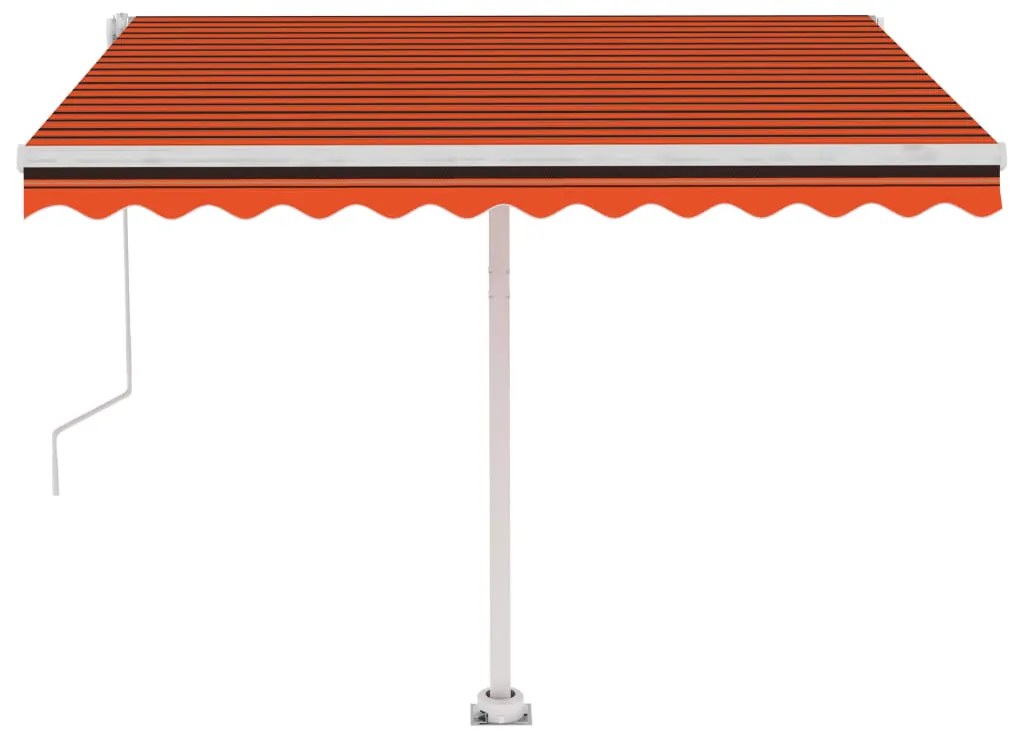 Toldo automático independente 350x250 cm laranja e castanho