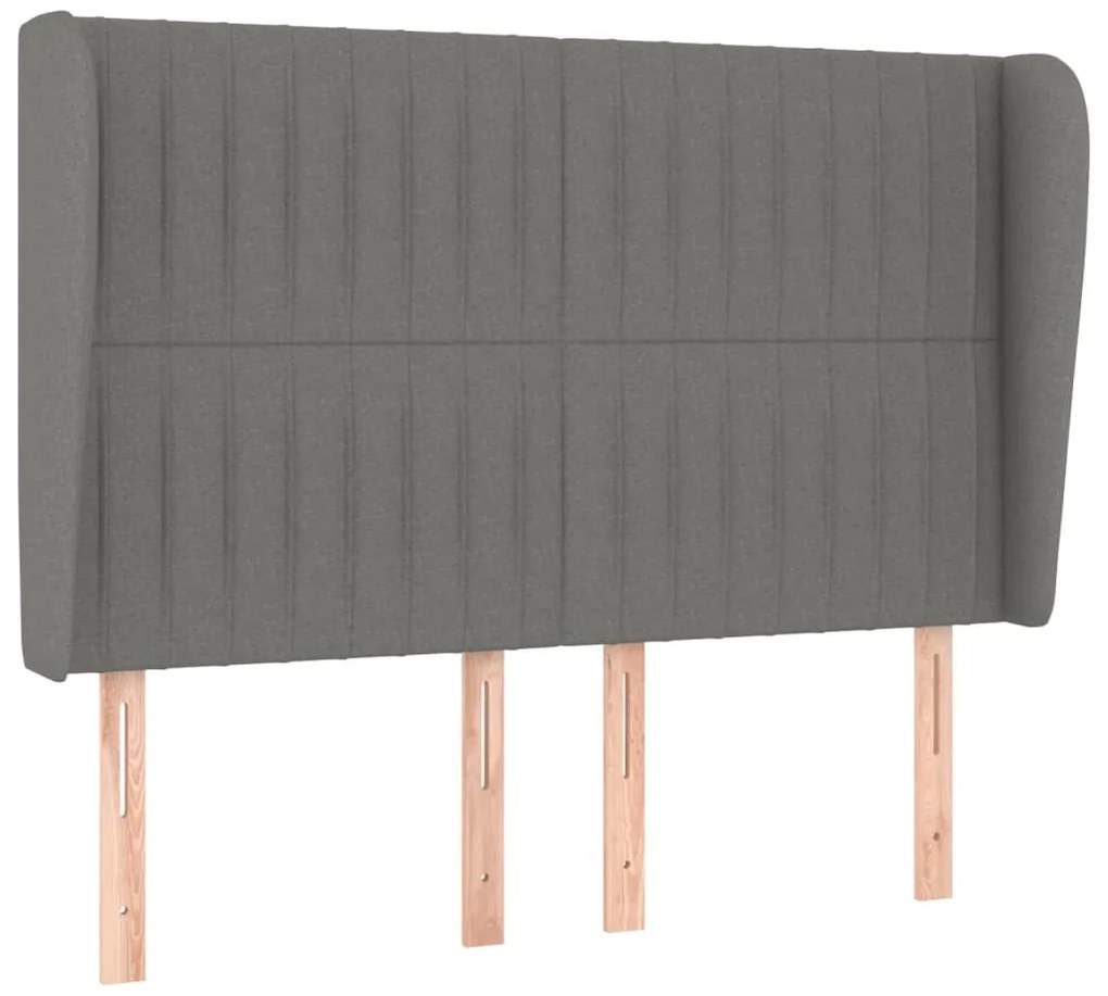 Cama com molas/colchão 140x200 cm tecido cinzento-escuro