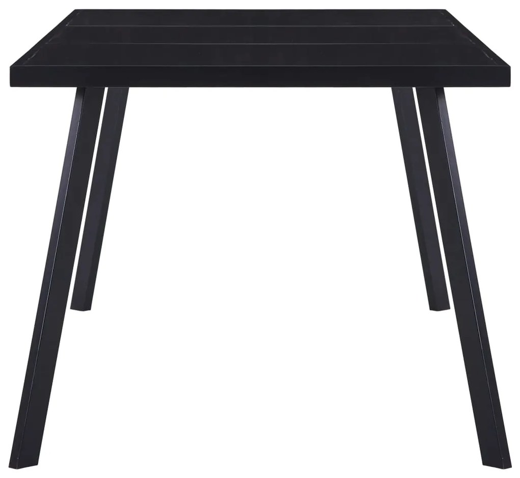 Mesa de jantar 160x80x75 cm vidro temperado preto