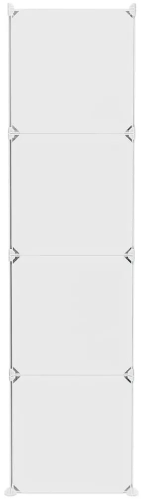 Armário de arrumação infantil com 10 cubos PP branco