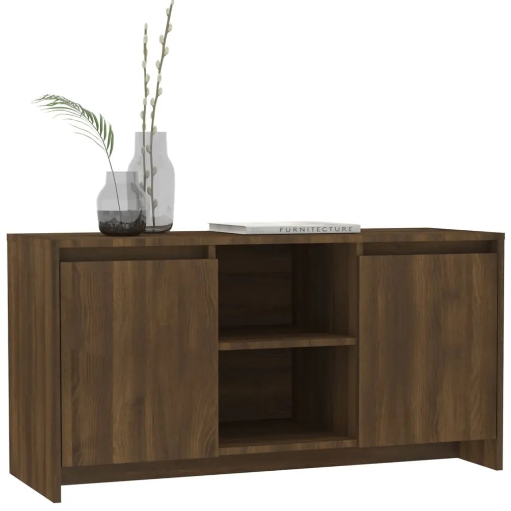 Móvel de TV 102x37,5x52,5cm derivados madeira carvalho castanho