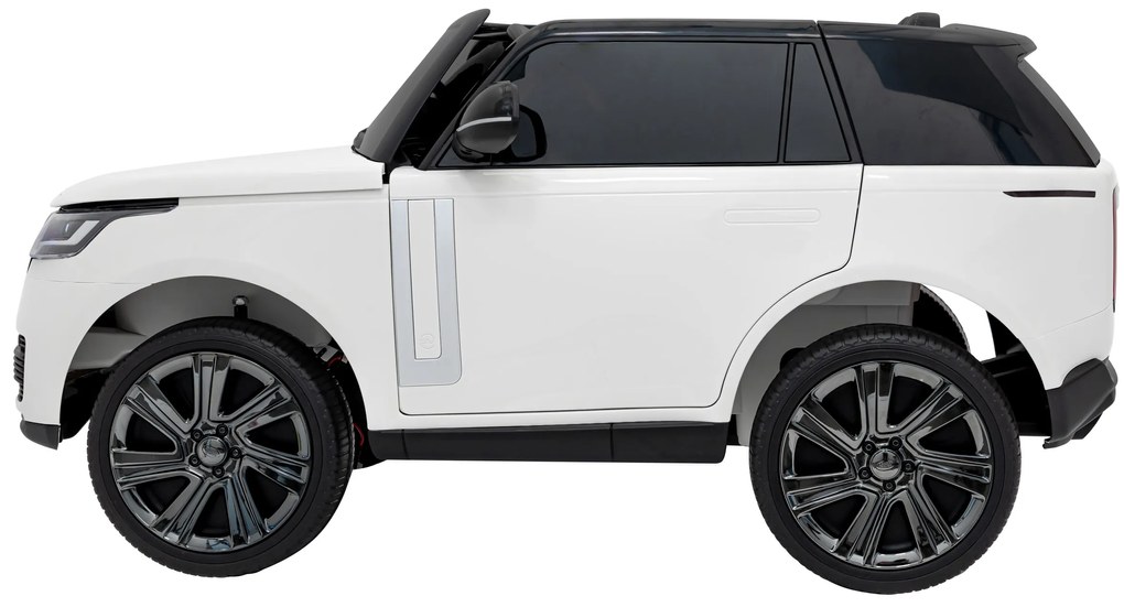 Carro elétrico para Crianças 2 Lugares Range Rover SUV Lift 12V 4x4 Rodas Espuma EVA, Assento couro ecológico Branco