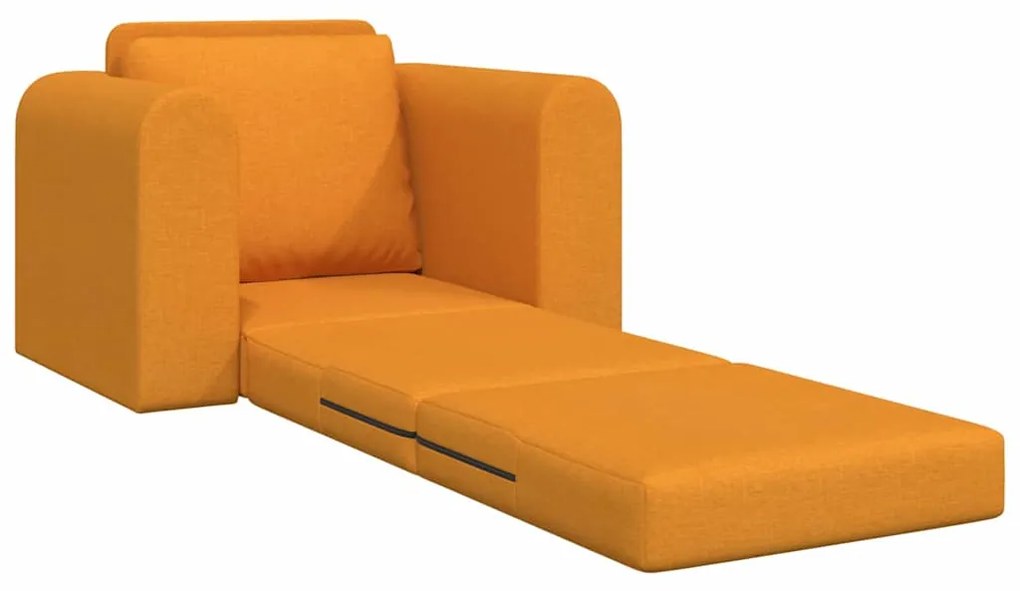 Sofá Cama de Chão 2-em-1 Amarelo Escuro 98x71x83 cm Tecido