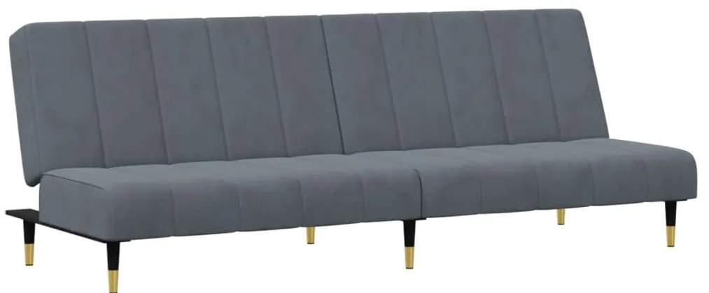2 pcs conjunto de sofás veludo cinzento-escuro
