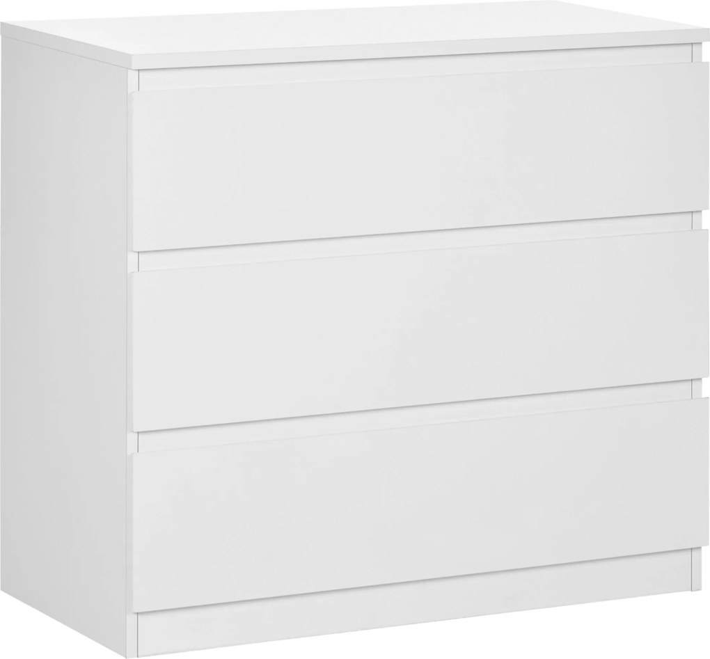 Cómoda com 3 gavetas 80 x 39 x 73 cm branco
