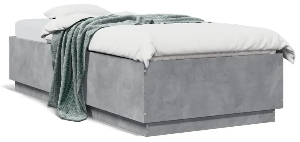 vidaXL Estrutura de cama 100x200 cm derivados de madeira cinza sonoma