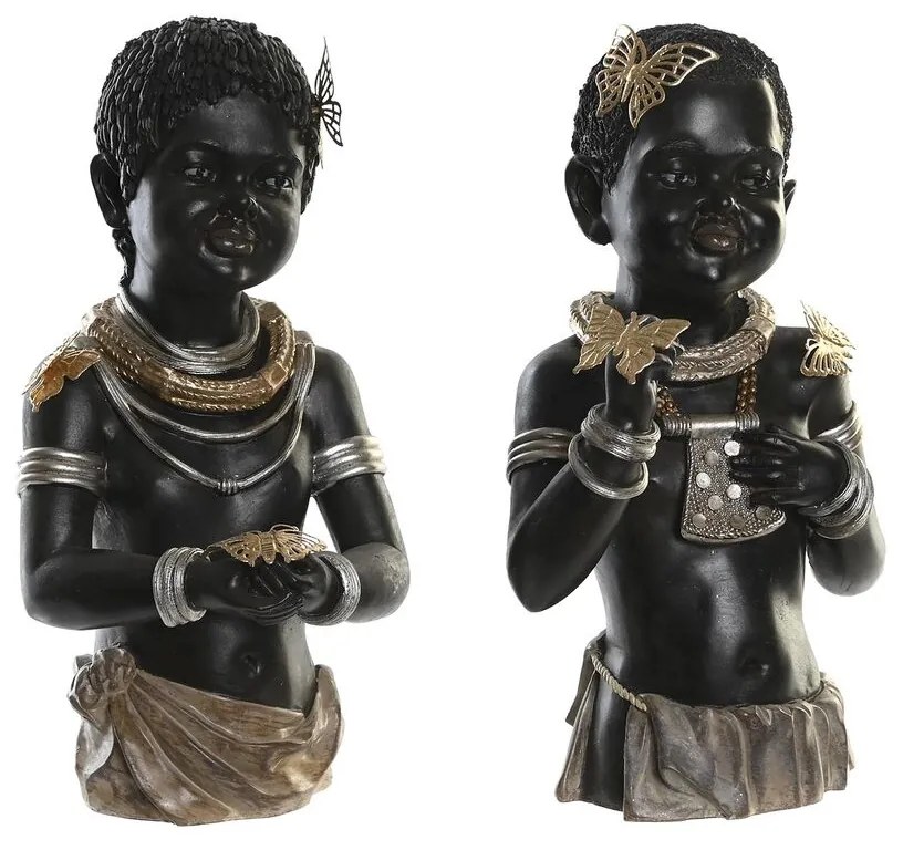 Figura Decorativa Dkd Home Decor Resina Colonial Africana (20,5 X 18 X 35 cm) (2 Unidades)