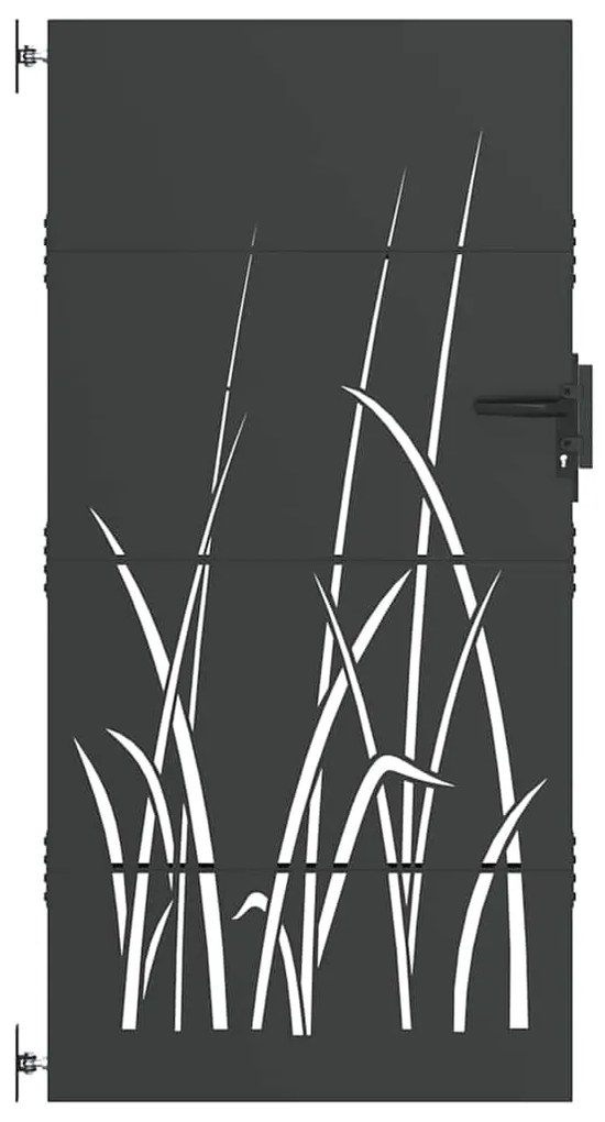 Portão de Jardim Preto 105 x 200 cm Aço com Revestimento em Pó