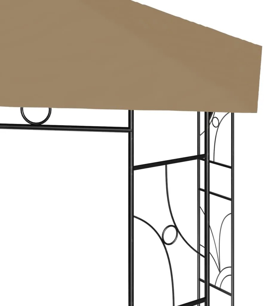 Gazebo 4x3x2,7 m 160 g/m² cinzento-acastanhado