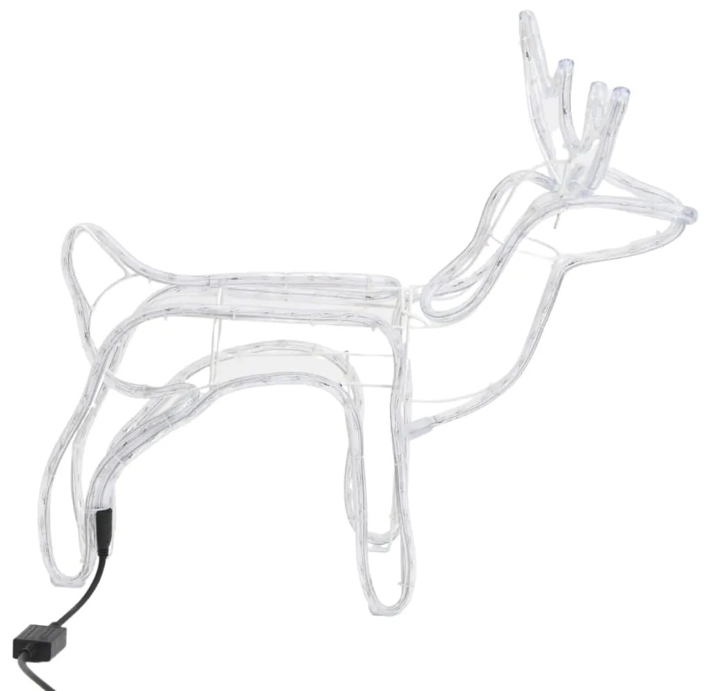 Figuras de rena de Natal 2 pcs 60x30x60 cm branco frio