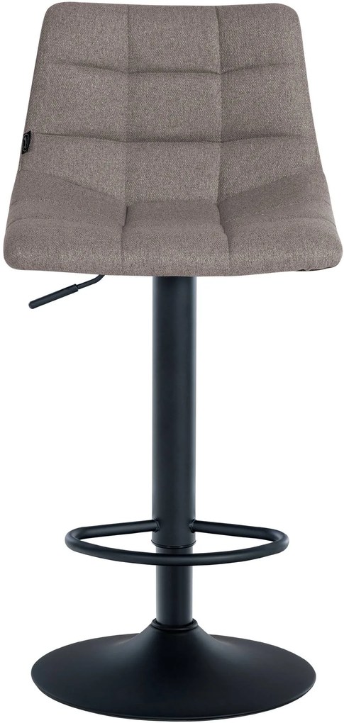 Banco de bar Jerry em tecido com estrutura preta 87-108,5 x 43 x 46,5 cm Cinzento