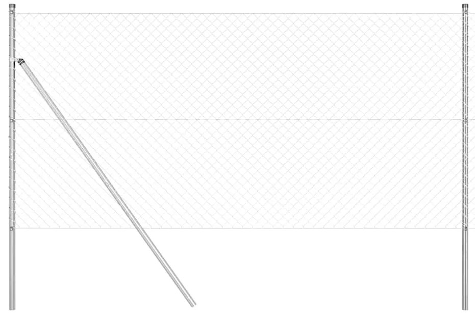 Conjunto de Postes de Cerca Prateado 1.2 x 10 m Aço galvanizado