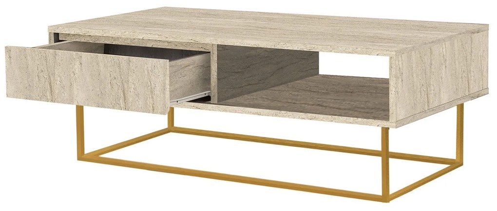Mesa de Centro Laxus Dale – Traverten – 120x43x60 cm