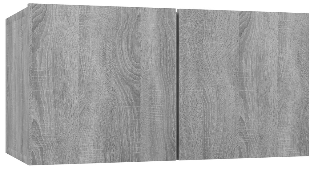 Móveis TV suspensos 3 pcs madeira processada 60x30x30 cm cinza