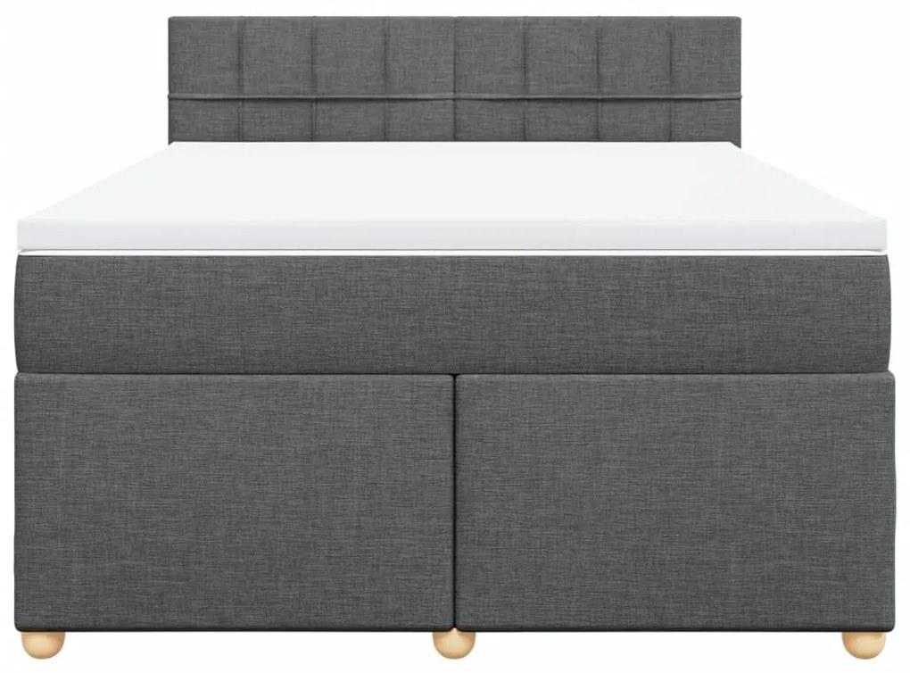 Cama com molas/colchão 140x200 cm tecido cinzento-escuro