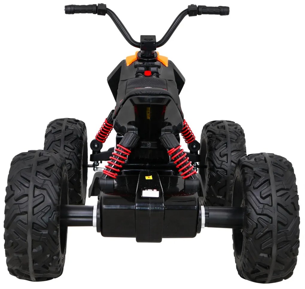 Moto 4 elétrica para crianças 12V Lucky com Rodas Espuma EVA, Assento couro ecológico, som Crianças Até 25Kg Preta