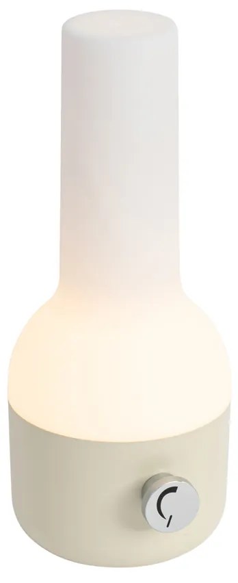 Candeeiro de mesa exterior bege com branco incluindo LED recarregável IP44 - Haard