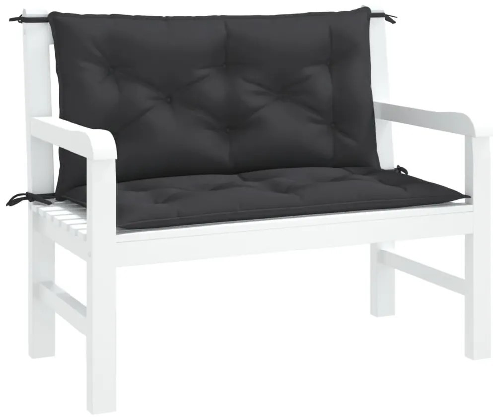 Almofadões banco jardim 2 pcs 100x50x7cm tecido oxford preto