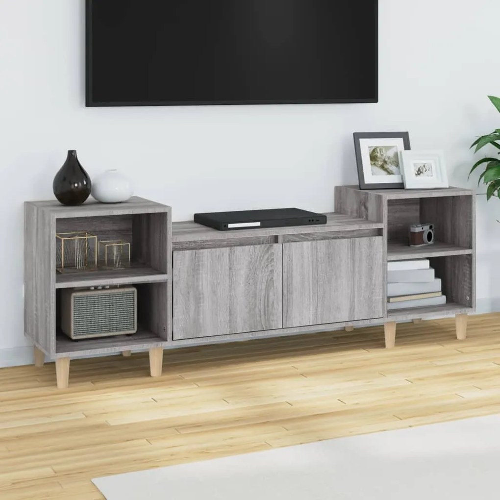 Móvel de TV 160x35x55 cm derivados de madeira cinzento sonoma