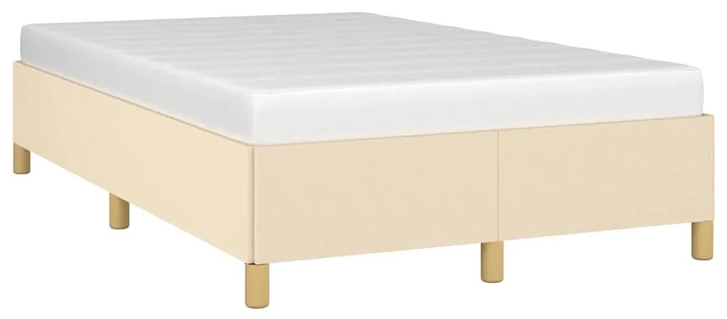 Estrutura de cama sem colchão 120x190 cm tecido creme