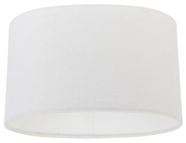 Abajur Oval em Linho Branco 25/16/15 Moderno