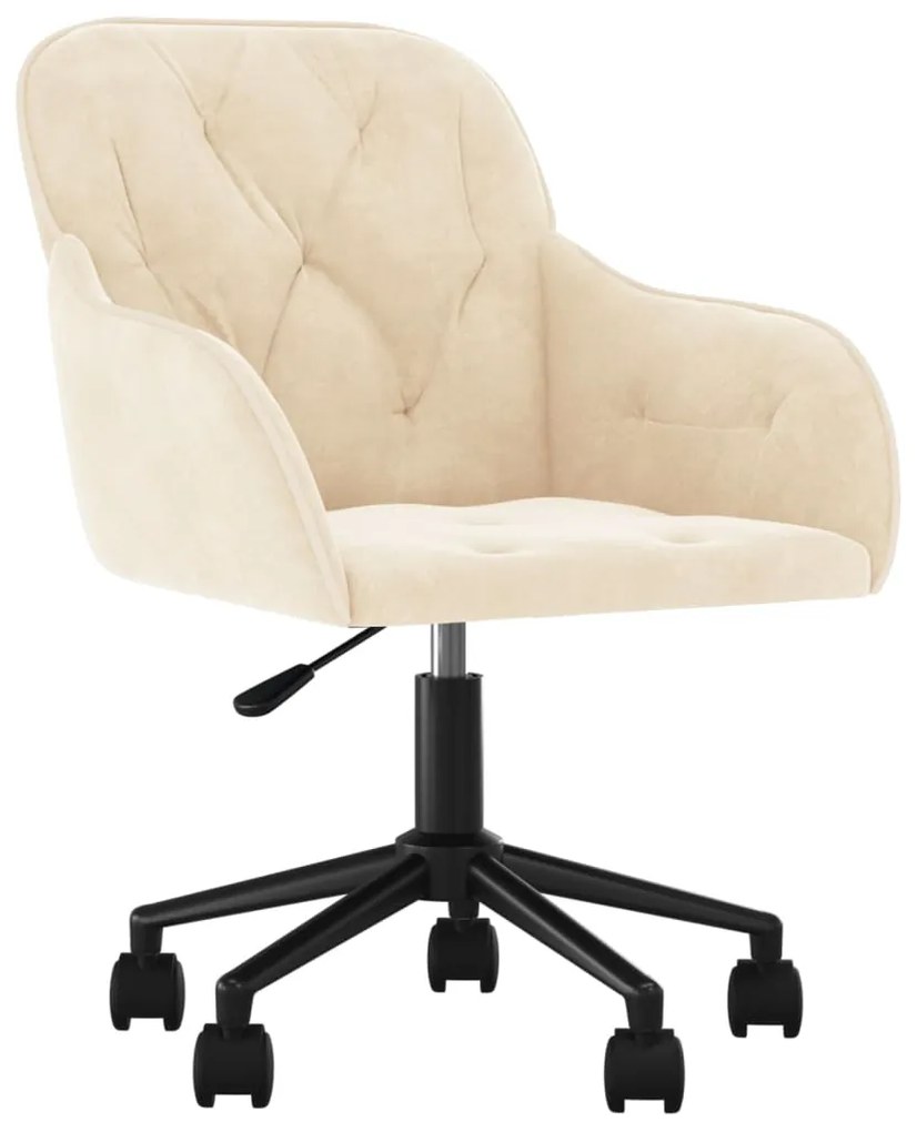 Cadeiras de jantar giratórias 2 pcs veludo cor creme
