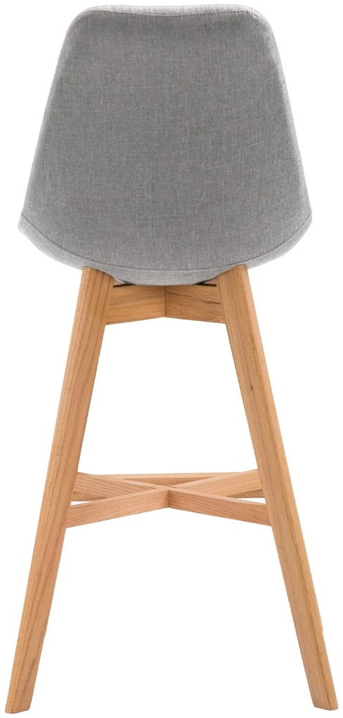 Banco de bar Cannes em tecido e com estrutura de Cor Natural 48 x 112 x 56 cm Cinzento