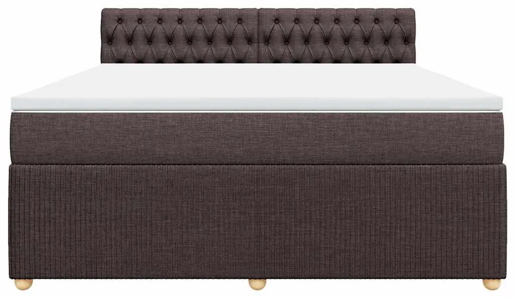 Cama com molas/colchão 180x200 cm tecido castanho-escuro