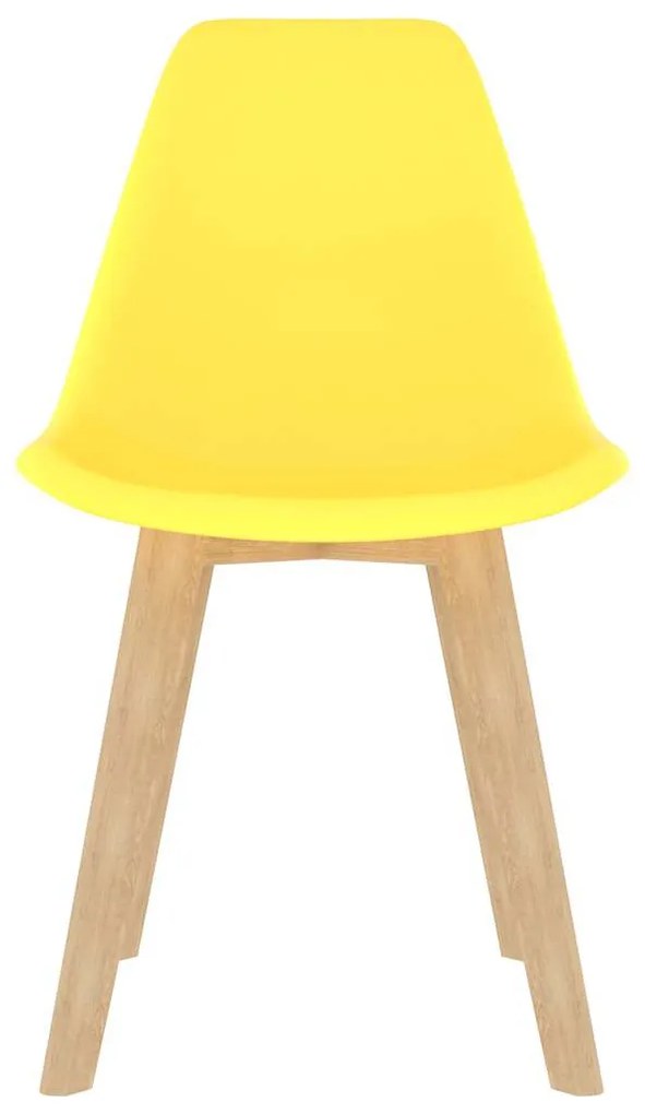Cadeiras de jantar 4 pcs plástico amarelo