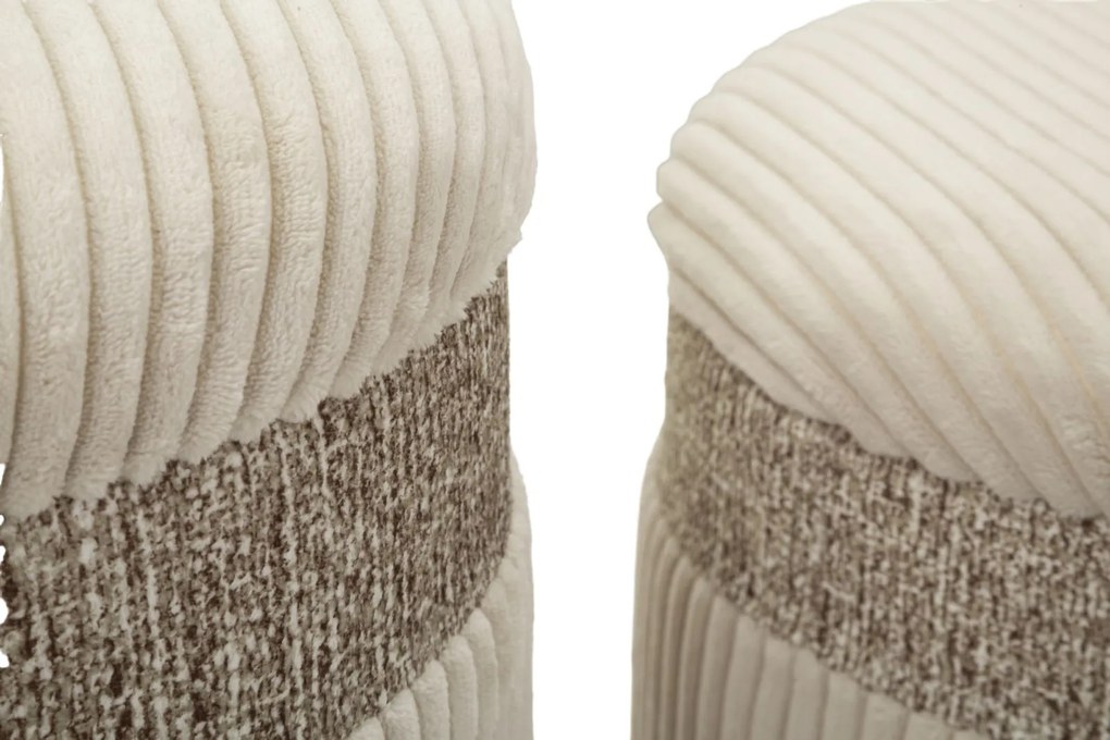 PUFE COM ARMAZENAMENTO 3 PEÇAS Ø 40,5x49,5-35x42-31x38 CM CREME