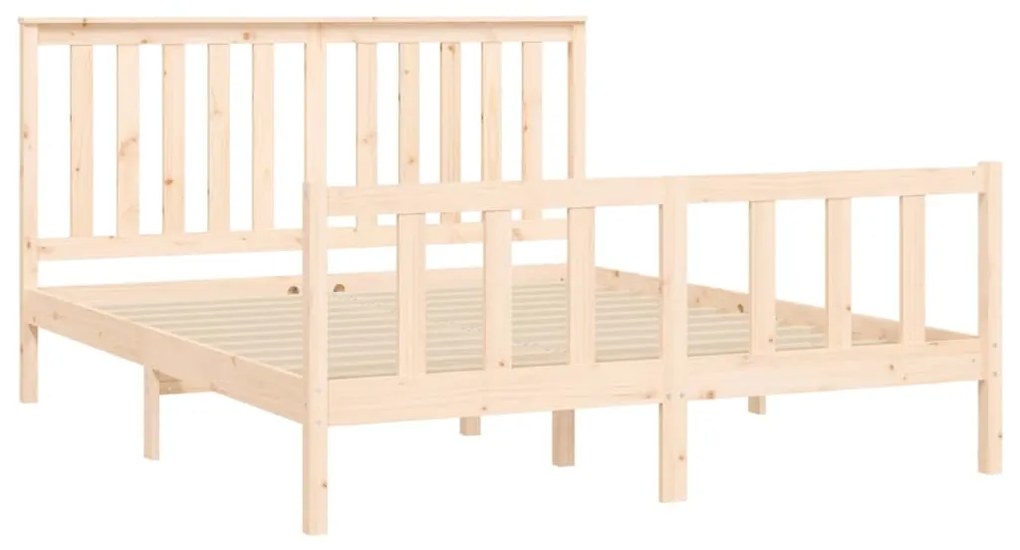 Estrutura de cama king c/ cabeceira 150x200 cm pinho maciço