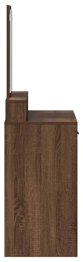 Mesa de Maquiagem com Gavetas Castanho Carvalho 79x41x140 cm
