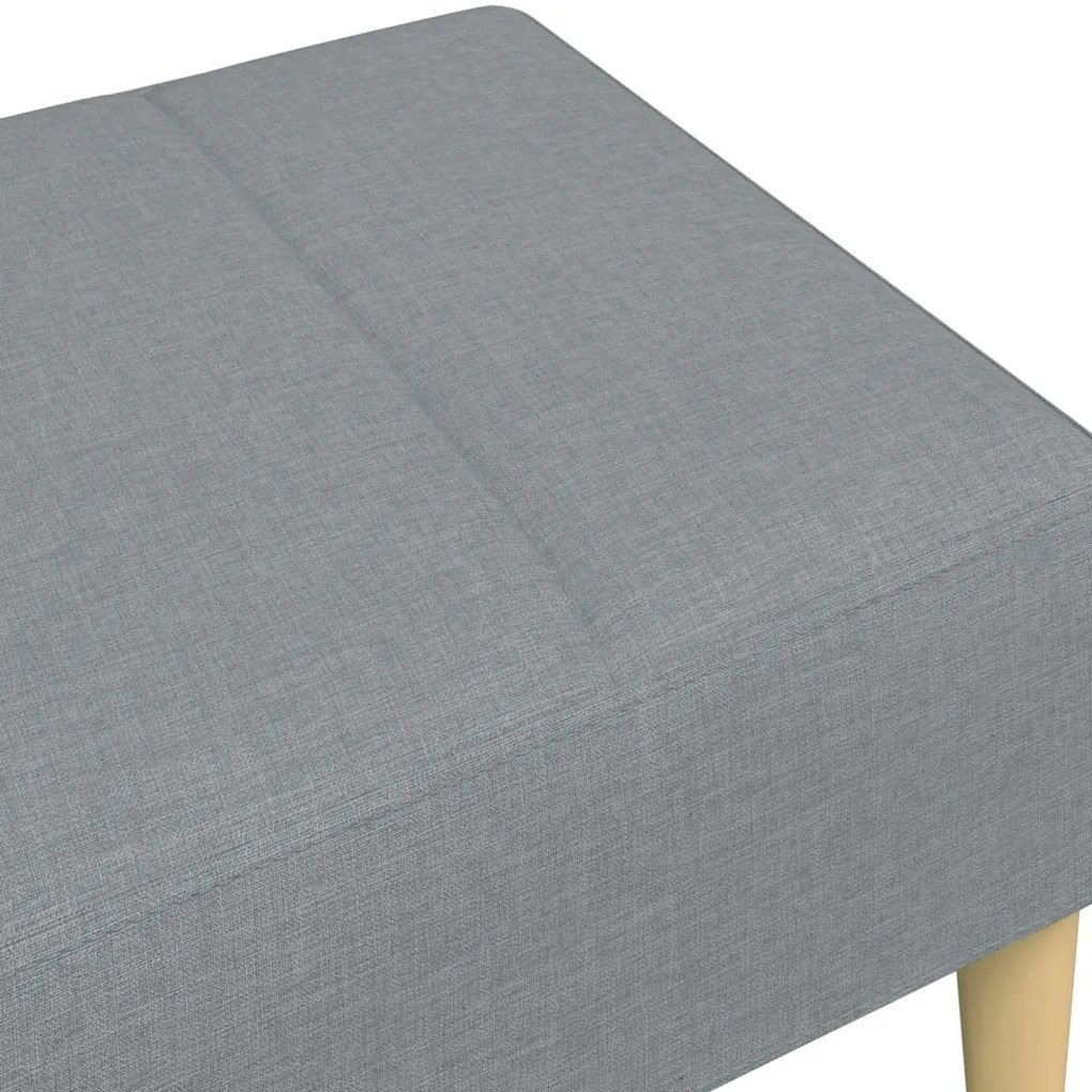 Apoio de pés 77x55x31 cm tecido cinzento-claro
