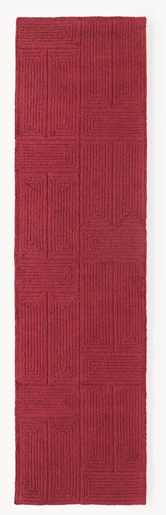 Passadeira em lã artesanal Alexia, vermelho