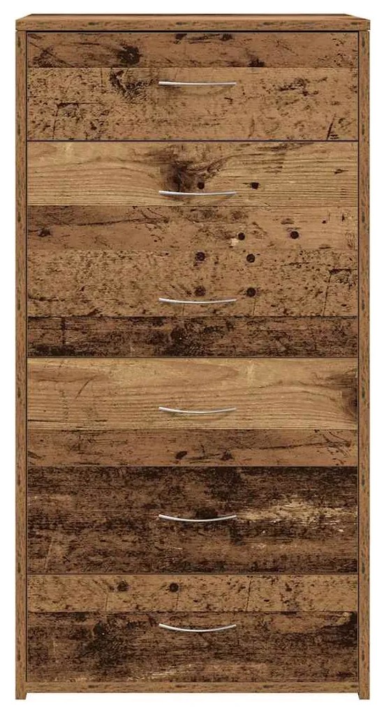 Aparador com 6 gavetas 50x34x96 cm deriv. madeira madeira velha
