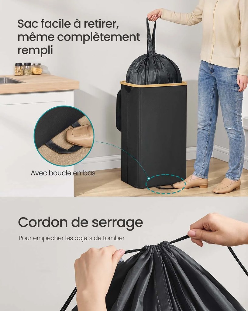 Contentor para recolha de garrafas retornáveis 95 L Preto-bege natural