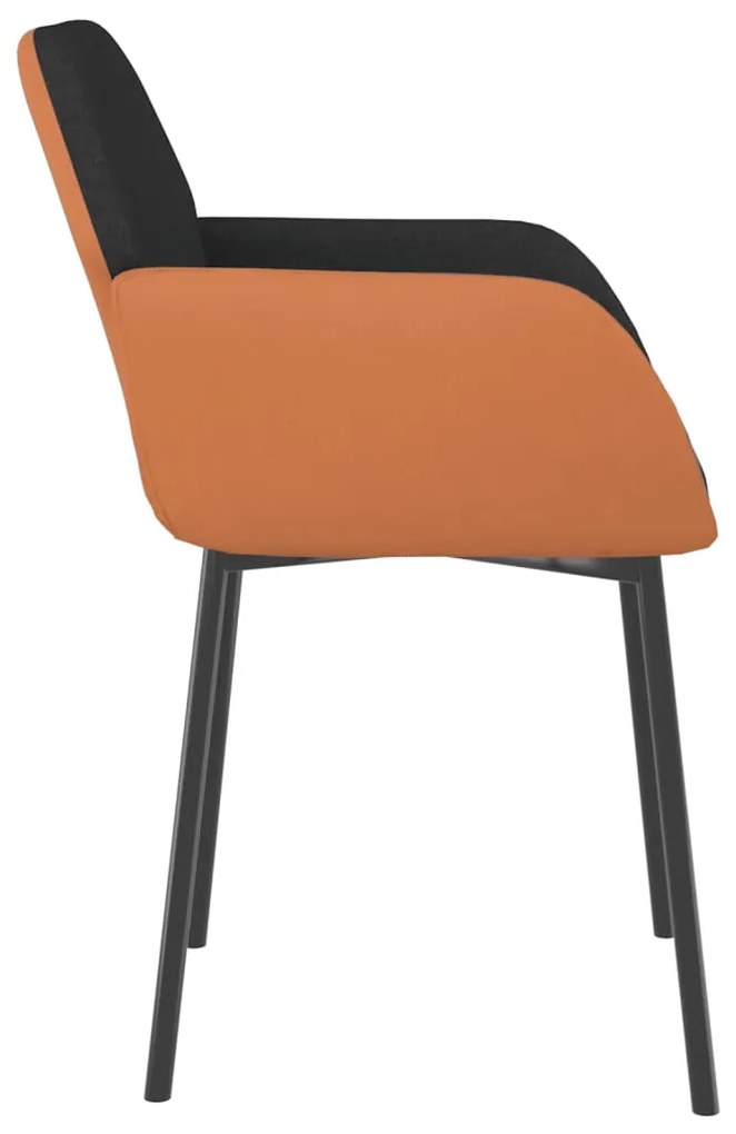 Cadeiras de jantar 2 pcs tecido/couro artificial preto