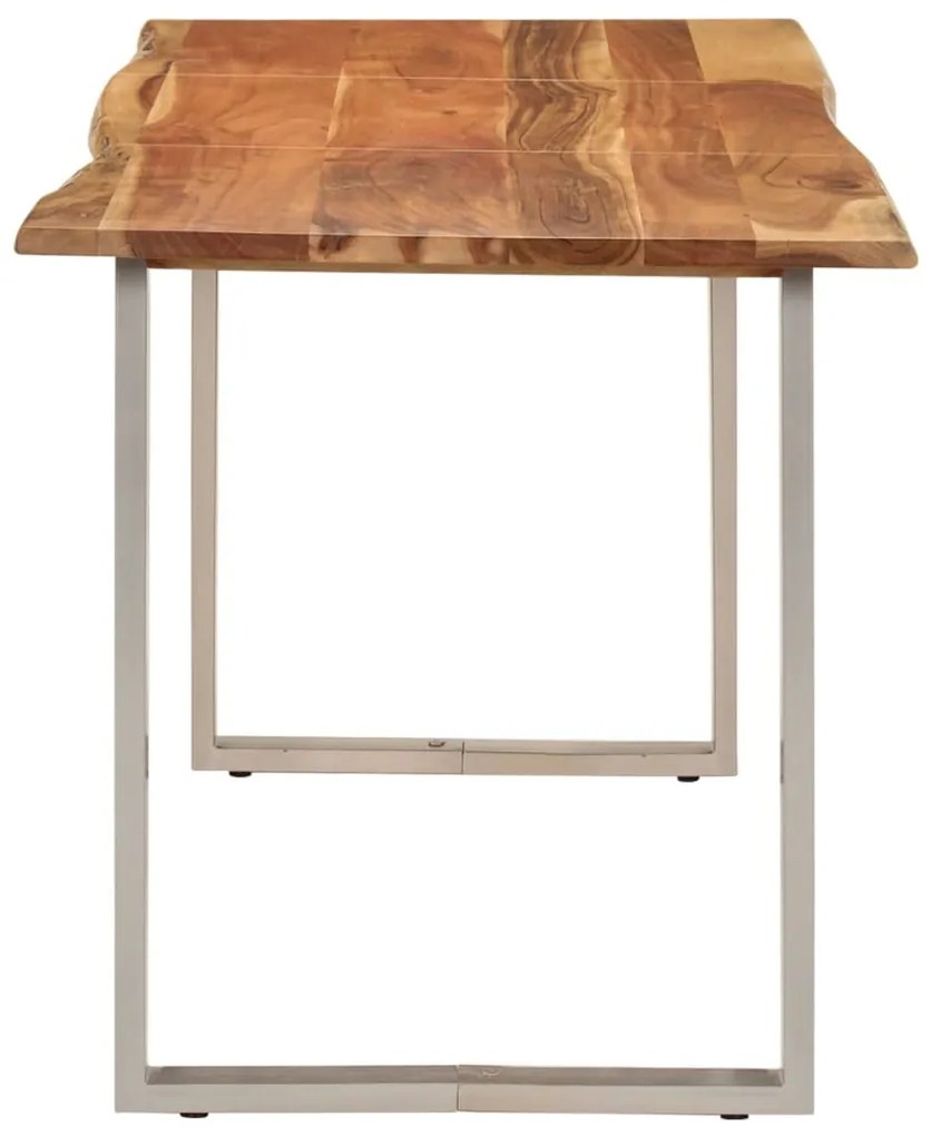 Mesa de jantar 140x70x76 madeira de acácia maciça