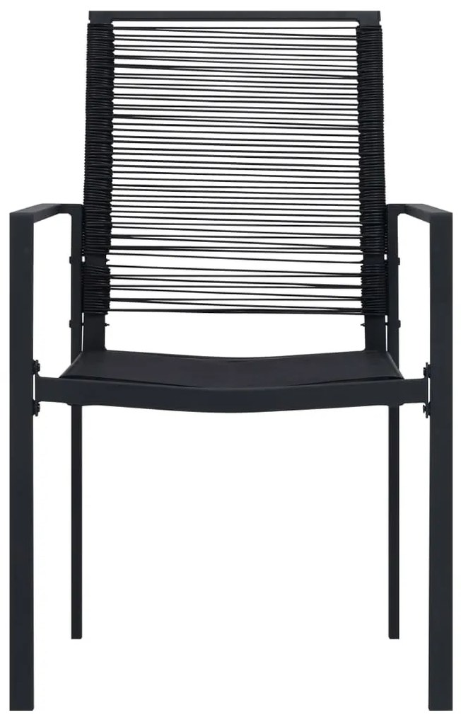 Cadeiras de jardim 2 pcs vime de PVC preto