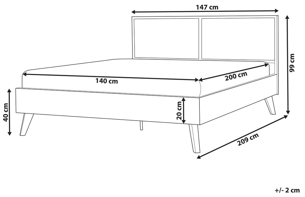 Cama de casal em rattan cor de madeira clara 140 x 200 cm MONPAZIER Beliani