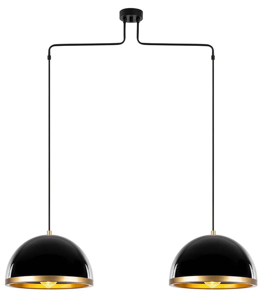 Candeeiro de Teto Fenerci – Preto e Dourado – 100 x 20 x 124 cm