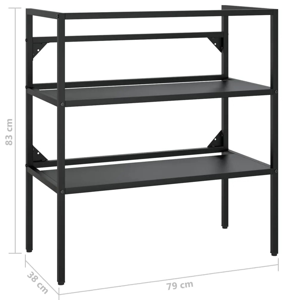 Estrutura p/ lavatório casa de banho ferro 79x38x83 cm preto