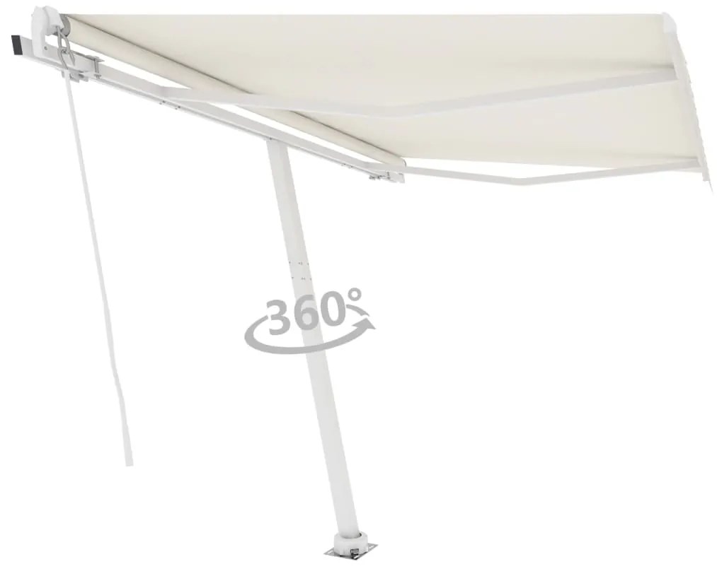 Toldo retrátil manual independente 350x250 cm cor creme
