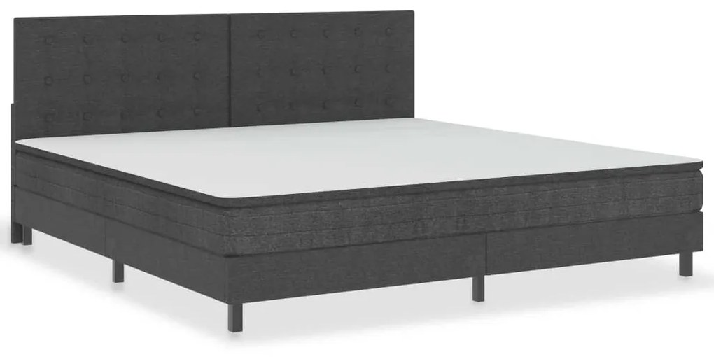 Cabeceira de cama acolchoada 200x200 cm tecido cinzento-escuro