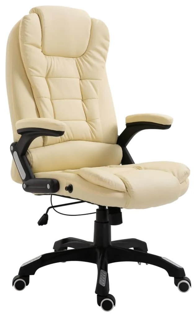 vidaXL Cadeira de escritório em couro artificial creme