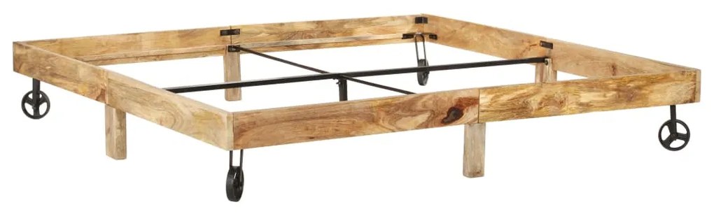 Estrutura de cama madeira de mangueira maciça 200x200 cm